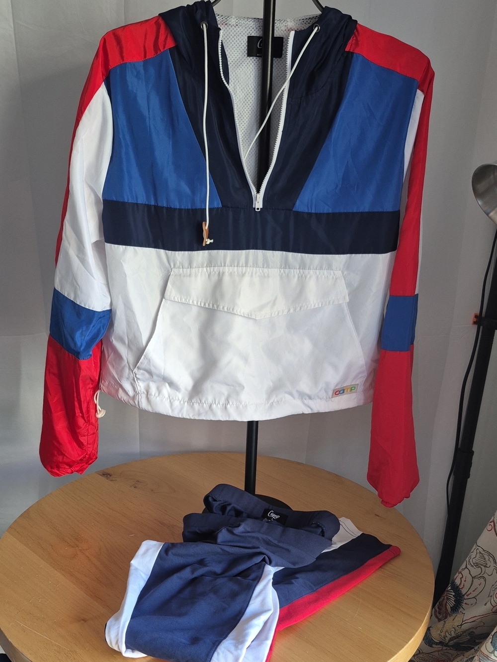Colorblock Windbreaker Jacket + Pant SET - Red, Blue & White